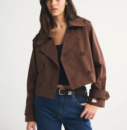 Abercrombie & Fitch Women's Cropped Trench Coat