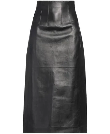 Chloé Leather Midi Skirt Women
