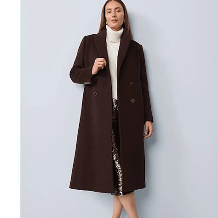 Ann Taylor Women's Studio Collection Cashmere Double Breasted Coat