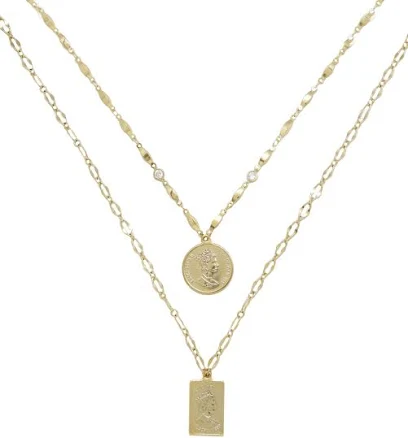 Ettika Medallion of Mine Layered Coin Necklace Set