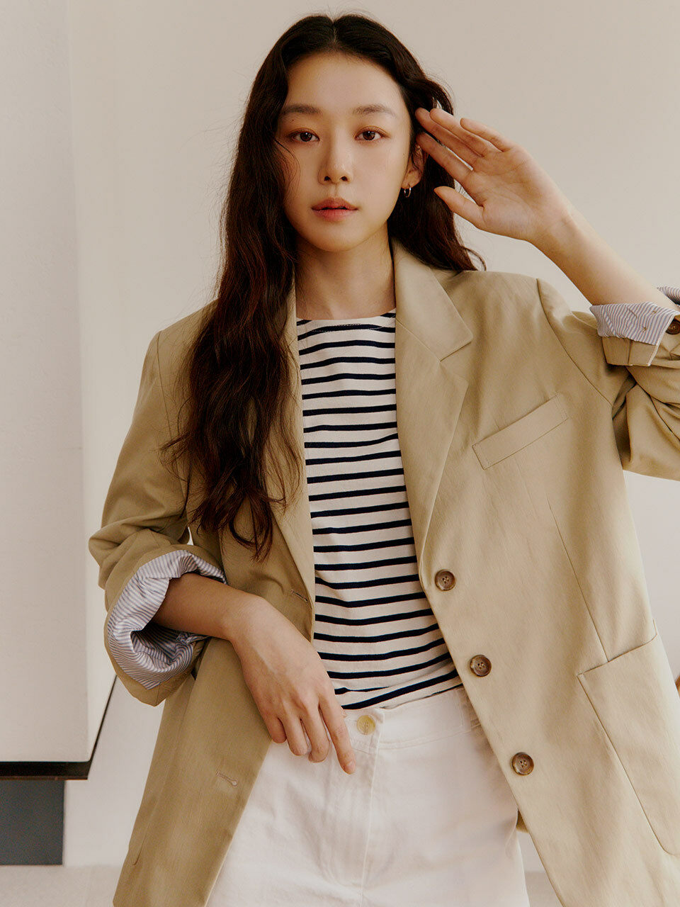 Overfit Cotton Jacket_Beige
