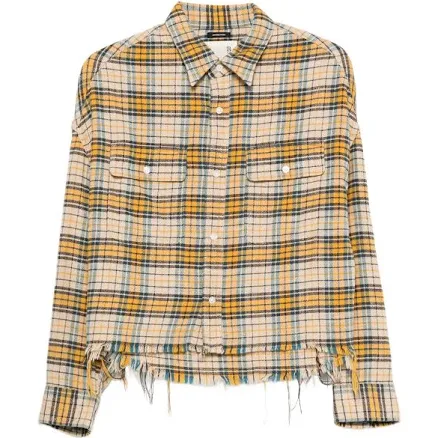 R13 Women's Fringed Checked Shirt