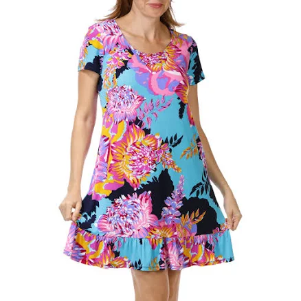 MSK Women's A-Line Short Sleeve Print Dress