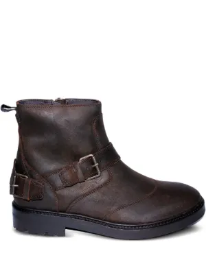 Logo-lettering Leather Boots