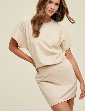French Terry Knit Mini Dress