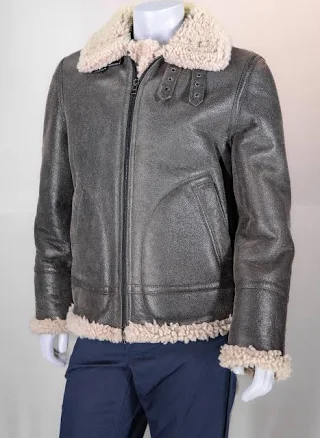 Shearling Jacket with Shirt Collar