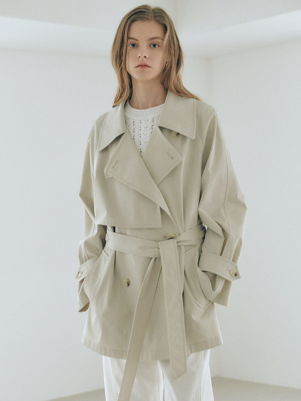 Half Trench Coat_LIGHT BEIGE