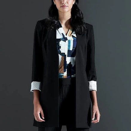 Calvin Klein Women's Roll-Sleeve Open-Front Blazer