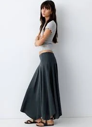 Draped midi skirt