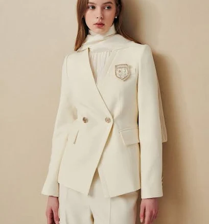 JIGOTT Classic Wool Double Brooch Jacket