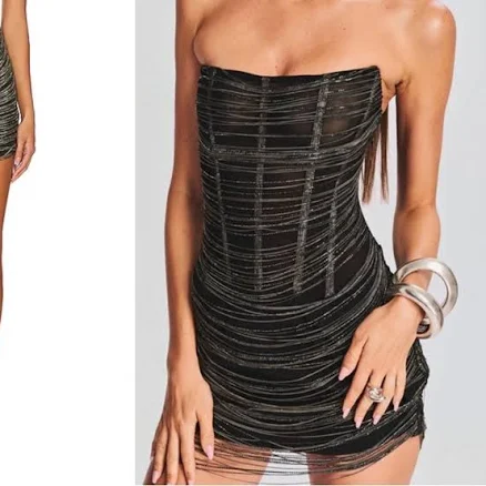 Bianca Embellished Dress Black/Silver