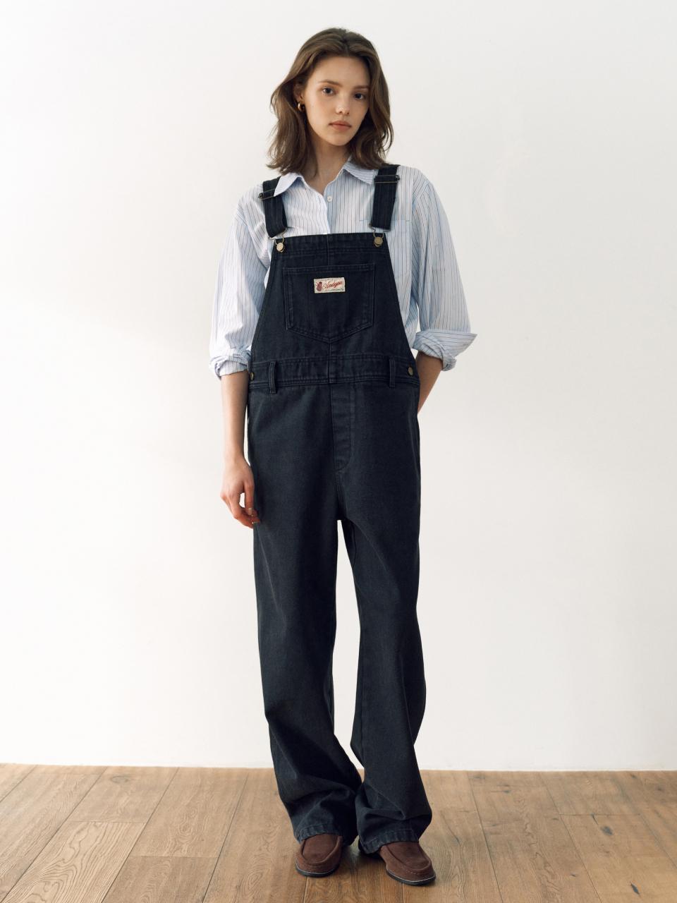 Bakken Denim Overall Pants (Black)