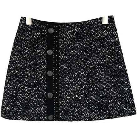 Moncler Tweed Mini Skirt Dark Blue Size 38 FR