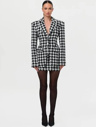 Naked Wardrobe Women's Houndstooth Tweed Mini Skirt