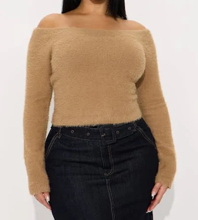 Fashion Nova Women's No Control Fuzzy Sweater Top