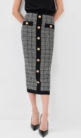 Knit Tweed Long Skirt