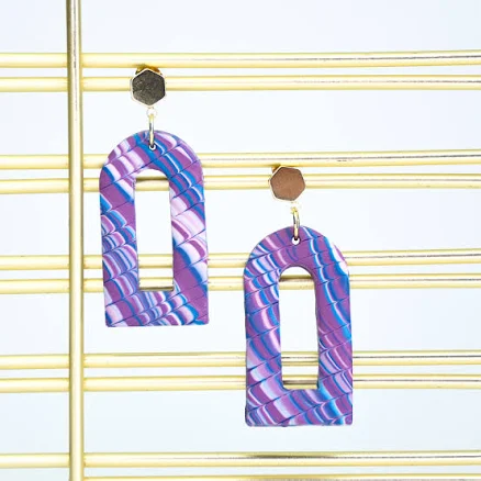 Sculpey Soufflé Bargello Earrings