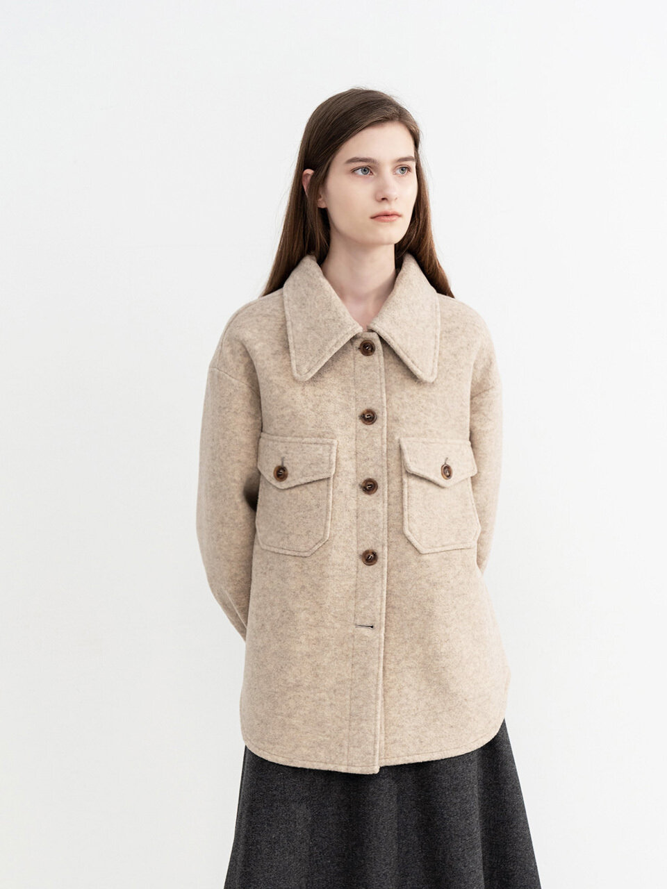 Melange Wool Bonding Coat