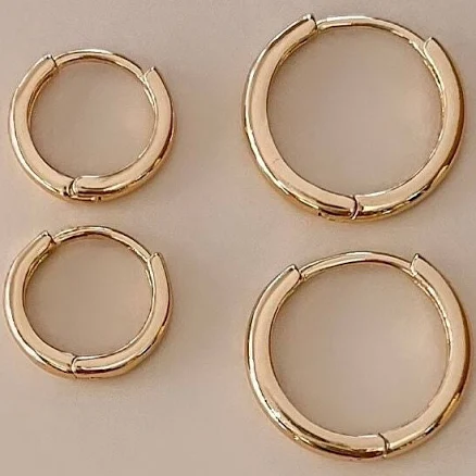 Mandy Ellen 18 Karat Gold Filled Minimalist Huggie Hoops