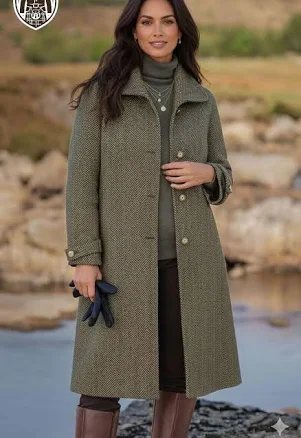 Handmade Full Length Tweed Overcoat