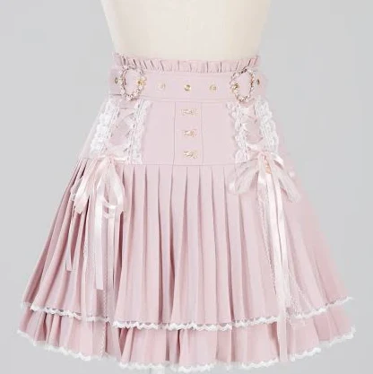 Landmine-Style Pleated Rhinestone Skirt
