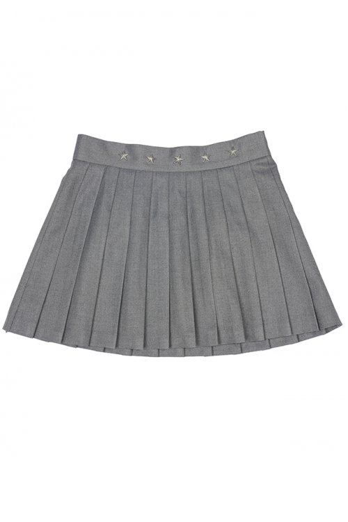 Star Rivet Pleated Mini Skirt