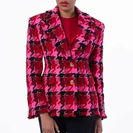 Versace Women's Medusa Tweed Check Blazer