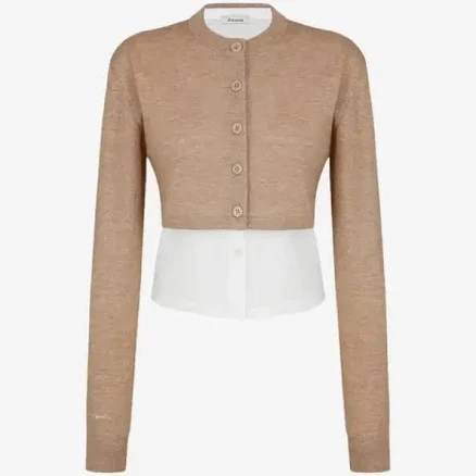 aviemuah Layered Soft Wool Cardigan