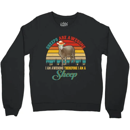 Artistshot Vintage Retro Sheeps Are Awesome Im AWes Crewneck Sweatshirt
