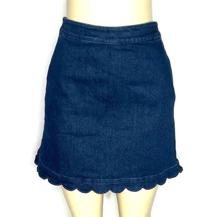 Draper James Scallop Hem Denim Skirt