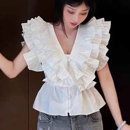 Mirielle Ruffle Butterfly Frill Blouse