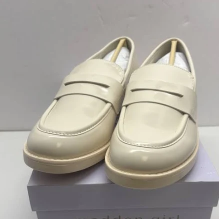 Madden Girl Cecilly Penny Loafer Flats Bone Women's 10