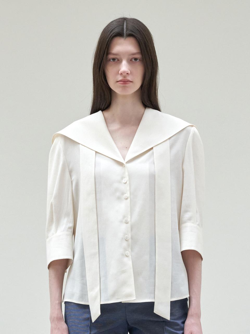 SAILOR COLLAR TIE BLOUSE_WHITE