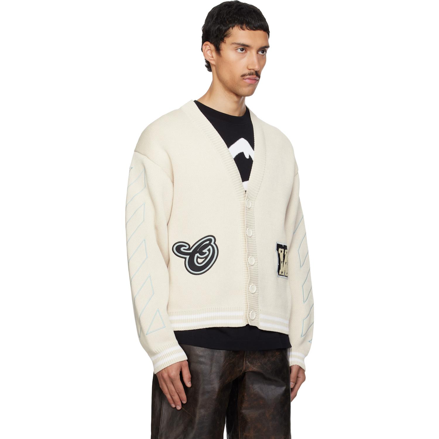 Fur Effect Logo Patch Cardigan
