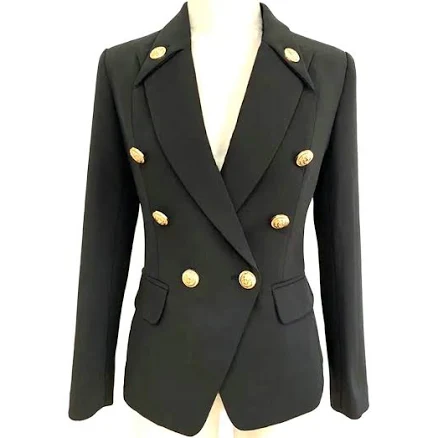 Super-Luxe Blazer with Gold Buttons