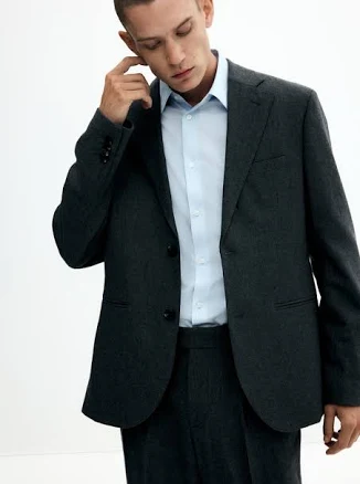 H&M Men's Regular-Fit Wool-Blend Jacket
