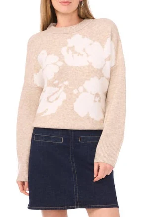 Vince Camuto Women's Flower Motif Sweater
