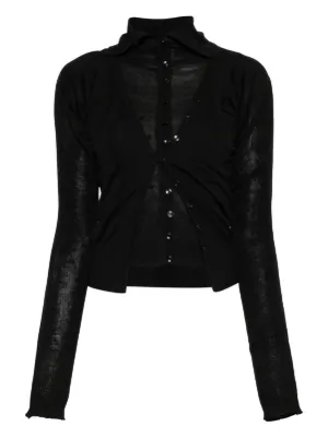 Cropped Seam-detail Cardigan