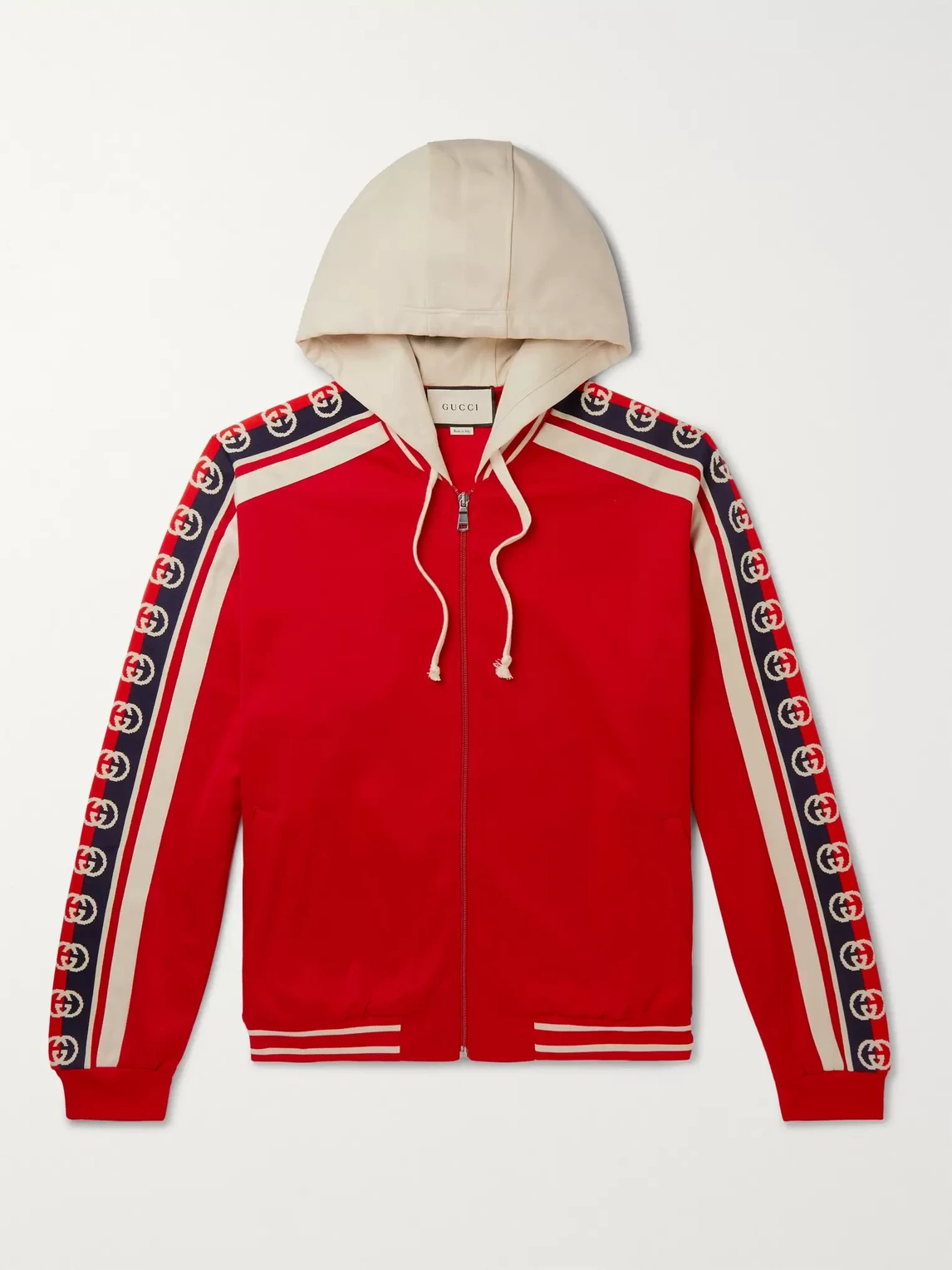 Webbing-Trimmed Hoodie