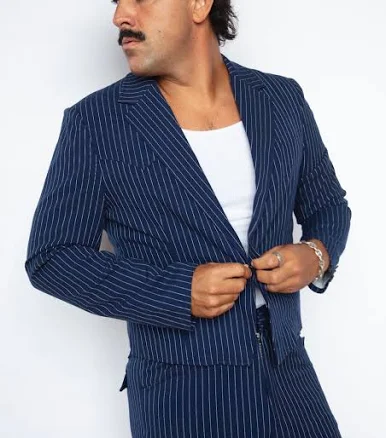 Bakersfield Men's 1970s Pinstripe Western Jacket