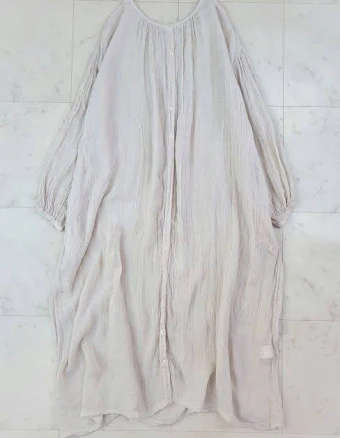 Nest Robe Linen Long Dress Beige Oversized Lightweight One Size
