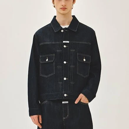 MARITHE + FRANCOIS GIRBAUD M Selvage Denim Trucker Jacket Indigo by W Concept