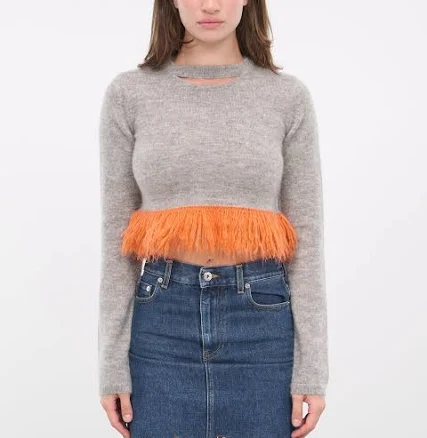 JW Anderson Fringed-Hem Cropped Jumper