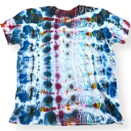 Hand Tie Dyed Tshirt Cosmic Egg Psychedelic Kaleidoscope Vneck 2xl
