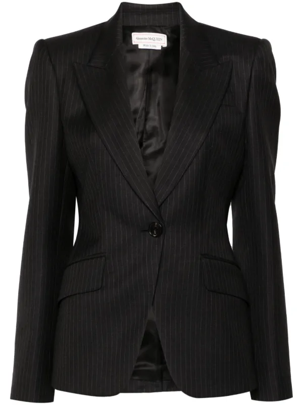 Single-breasted Pinstriped Blazer