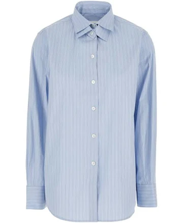 RÓHE DOUBLE COLLAR SHIRT BLUE STRIPE