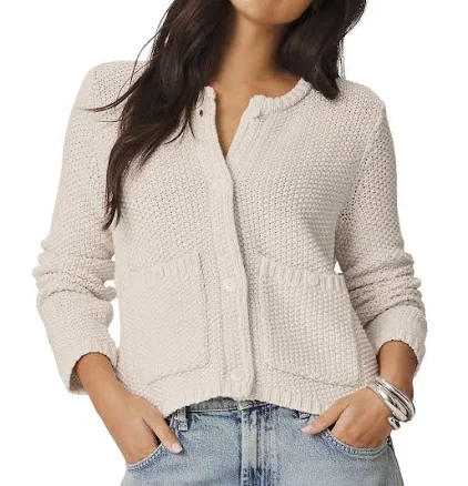 Splendid Angela Round Neck Long Sleeve Chunky Cotton Blend Cardigan