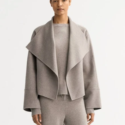 Soft Goat - Short cashmere coat - Cashmere jacket - L - Greige