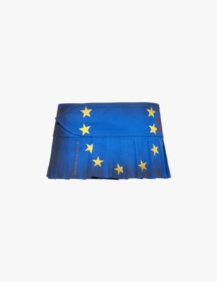 MOWALOLA - Eurotrash pleated woven mini skirt