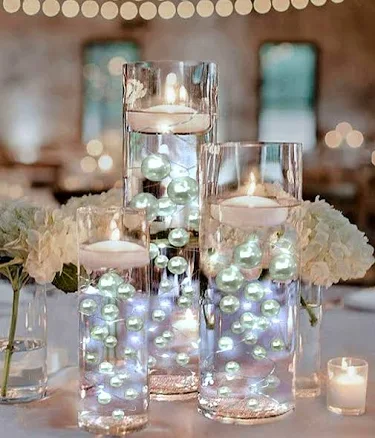 Vase Pearlfection Floating White Pearls